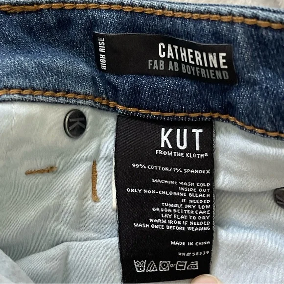Kut from the Kloth Catherine Fab Ab High Rise Boyfriend Jeans Stretch Denim - Picture 5 of 16